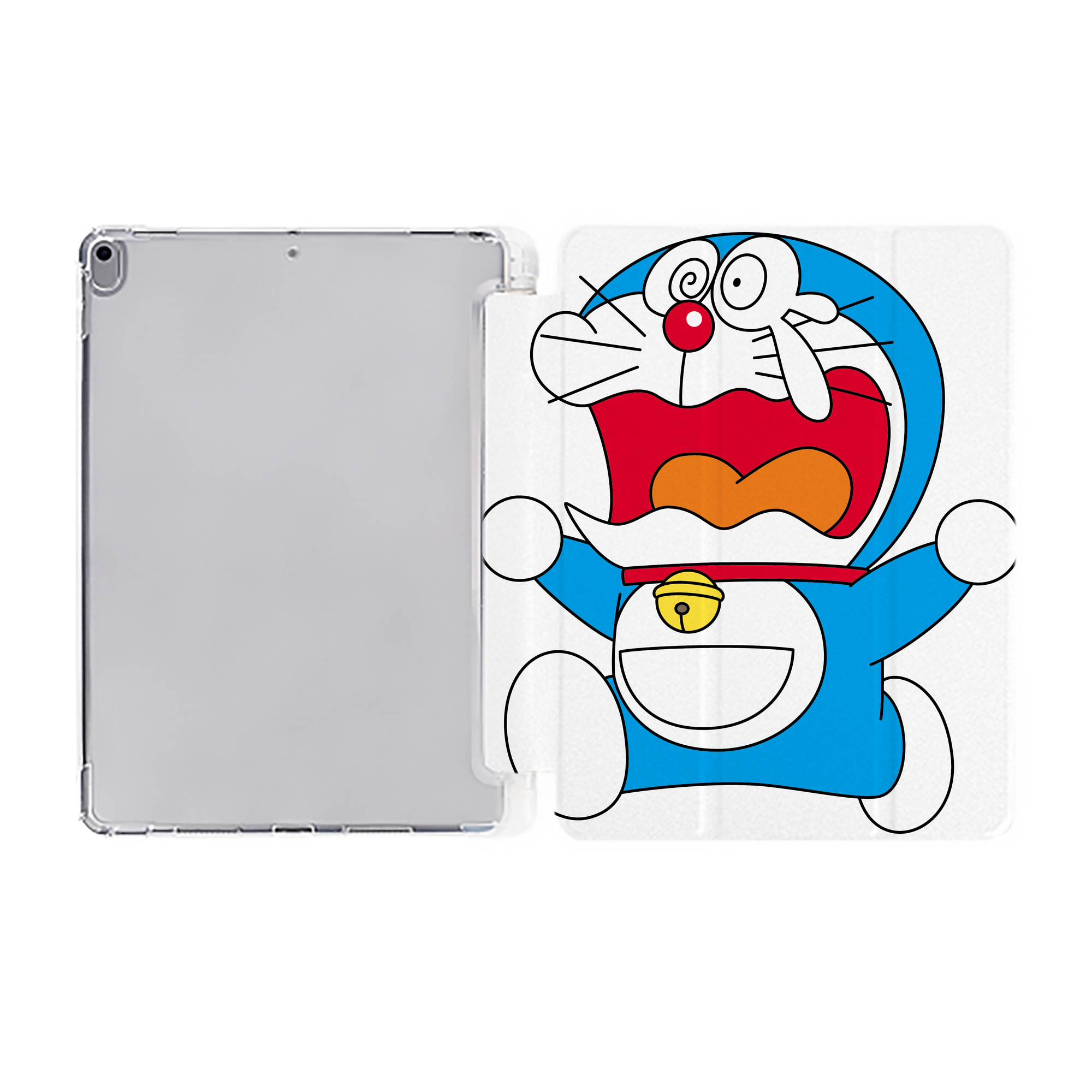 （画像用） ドラえもん Doraemon IPad ケース ペン収納付き 三つ折りスタンド PUレザー×シリコン 対応機種9.5/10.5/10.9インチ